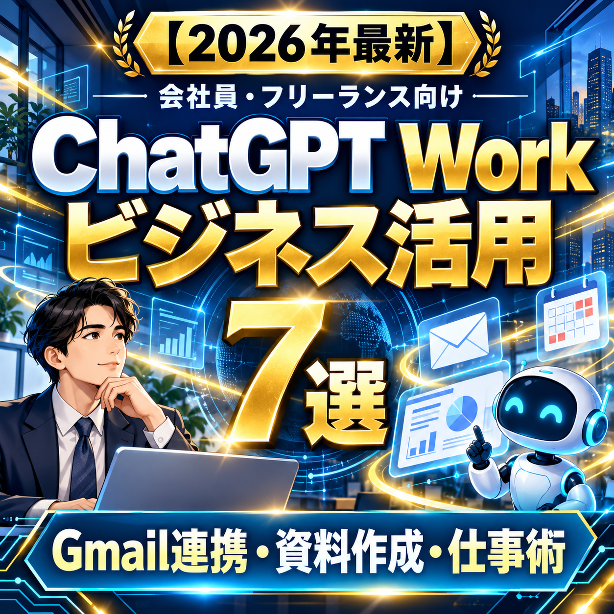 ChatGPT Workのビジネス活用7選|Gmail連携・資料作成の使い方【2026年】