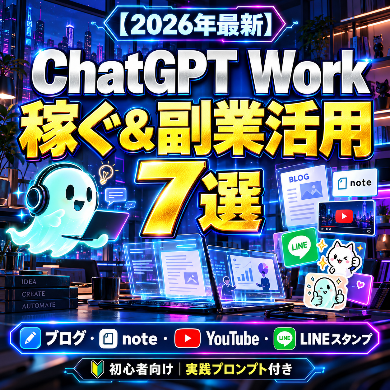 ChatGPT Workで副業を始めるには?稼ぎ方7選と実践プロンプト【2026年】