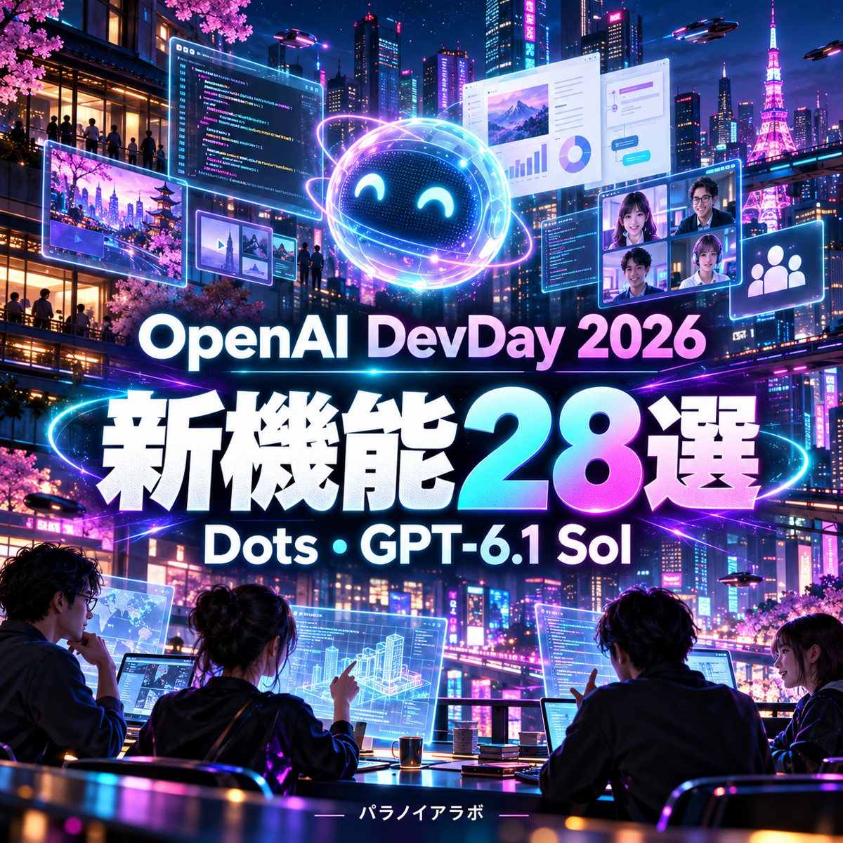 【OpenAI DevDay 2026】新機能28選まとめ|Dots・GPT-6.1 Solの活用例!今後、どう進化する?